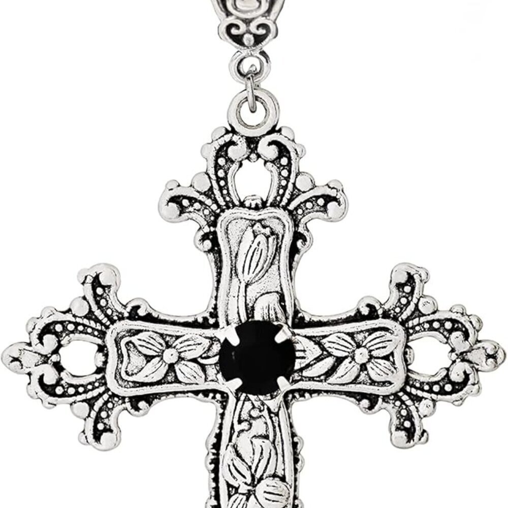 Gothic Cross Necklace Zinc Alloy Pendant Gothic Jewelry Gift For Women Men